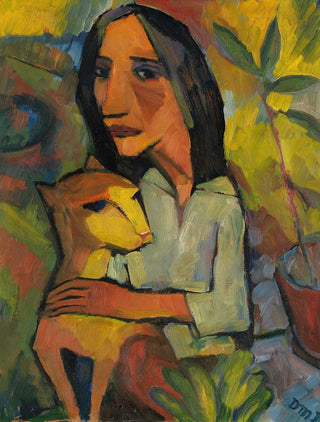 Dorothea MaetzelJohannsen - Junge Frau mit Katze.webp