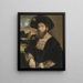 Portrait of a man wearing a black beret - Dosso Dossi — framed artwork on a wall