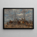 De terugkeer van de vissers, markt op het strand - Désiré Thomassin — ingelijst kunstwerk aan de muur