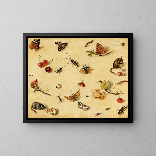Flora en fauna - Nederlandse School — ingelijst kunstwerk aan de muur