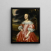 Portret van een dame in roze jurk - Nederlandse School — ingelijst kunstwerk aan de muur