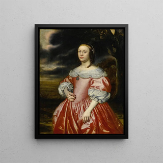 Dutch School - Portrait of a lady in a pink dress.webp
