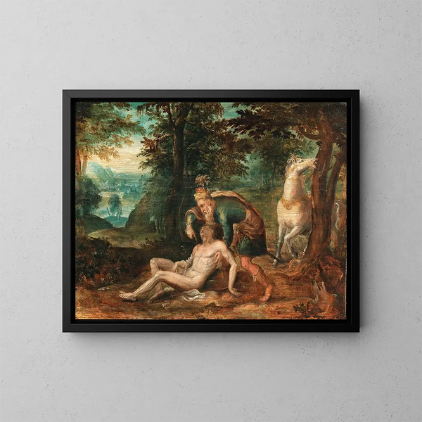 De Goede Samaritaan - Nederlandse School — ingelijst kunstwerk aan de muur