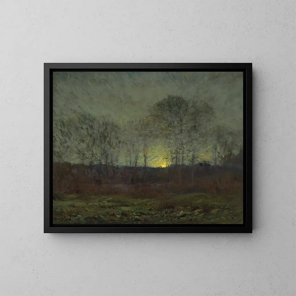 Lever de maan - Dwight William Tryon — ingelijst kunstwerk aan de muur