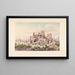 Albert Painting of the ruins of Notre-Dame de Brébieres - E. Tatin — framed artwork on a wall