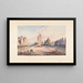 Arras Painting of La petite place l'hôtel de ville et le beffroi - E. Tatin — framed artwork on a wall