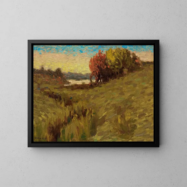 Landschap bij zonsopgang - Eanger Irving Couse — ingelijst kunstwerk aan de muur