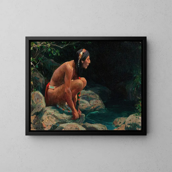 L'Esprit de la piscine - Eanger Irving Couse — ingelijst kunstwerk aan de muur