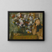 van een vrouw zittend naast een vaas bloemen - Edgar Degas — ingelijst kunstwerk aan de muur