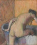 Zwemmers die in een badkuip stappen - Edgar Degas — weergave van het kunstwerk