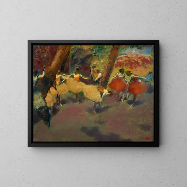 Voor de uitvoering - Edgar Degas — ingelijst kunstwerk aan de muur
