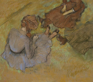 Vrouwen zittend op het gras - Edgar Degas — weergave van het kunstwerk