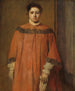 Meisje in rood - Edgar Degas — weergave van het kunstwerk