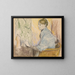 Madame Henri Rouart in een fauteuil voor een kleine tafel met een Tanagra-beeldje - Edgar Degas — ingelijst kunstwerk aan de muur