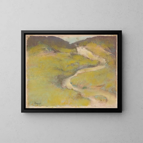Wandeling door een veld - Edgar Degas — ingelijst kunstwerk aan de muur
