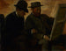 van Paul Lafond en Alphonse Cherfils die een schilderij bekijken - Edgar Degas — weergave van het kunstwerk