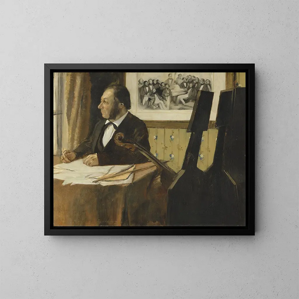 De cellist Pilet - Edgar Degas — ingelijst kunstwerk aan de muur