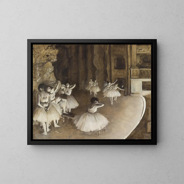 La Répétition du ballet sur scène - Edgar Degas — ingelijst kunstwerk aan de muur