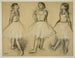 Drie studies van een danseres in vierde positie - Edgar Degas — weergave van het kunstwerk