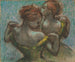 Twee dansers in bustes - Edgar Degas — weergave van het kunstwerk