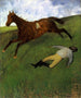 Verwonde jockey Jockey blessé - Edgar Degas — weergave van het kunstwerk