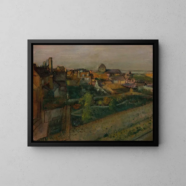 Uitzicht op Saint-Valery-sur-Somme - Edgar Degas — ingelijst kunstwerk aan de muur