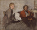 Violoniste en jonge vrouw - Edgar Degas — weergave van het kunstwerk