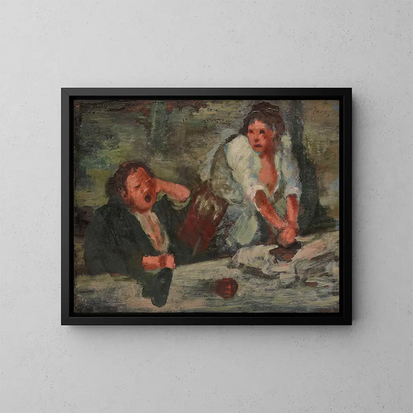 Vrouwen bij de was - Edgar Degas — ingelijst kunstwerk aan de muur