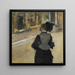 Vrouw gezien van achter, bezoek aan een museum - Edgar Degas — ingelijst kunstwerk aan de muur