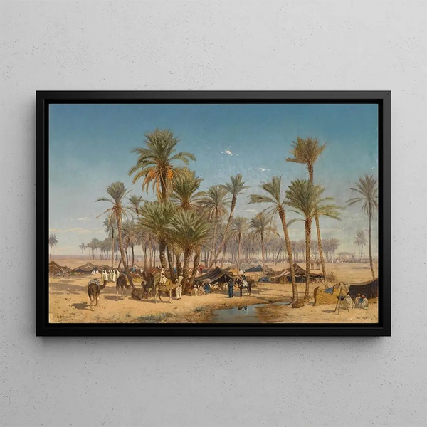 L'Oasis de Biskra - Edmund Berninger — ingelijst kunstwerk aan de muur