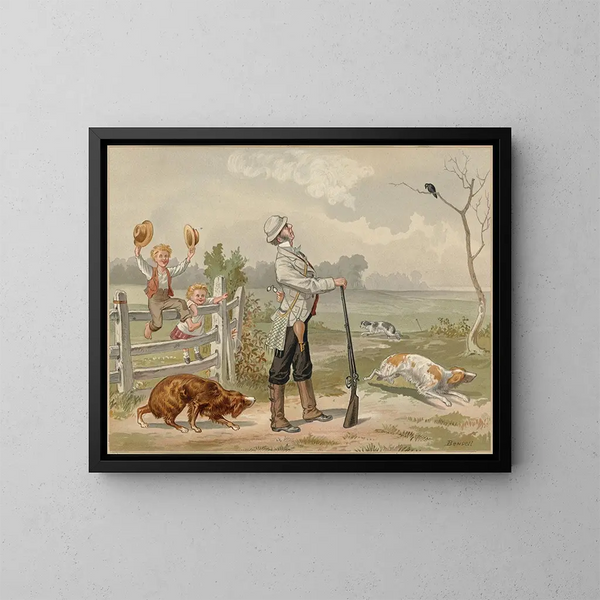 Jachtscène - Edmund Birckhead Bensell — ingelijst kunstwerk aan de muur
