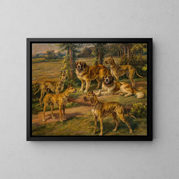De honden van Harold Lloyd - Edmund Henry Osthaus — ingelijst kunstwerk aan de muur