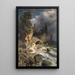 Landschapschilderij met held die Léandre wacht - Edmund Kanoldt — ingelijst kunstwerk aan de muur