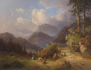 De jonge geitengeleider - Edmund Mahlknecht — weergave van het kunstwerk