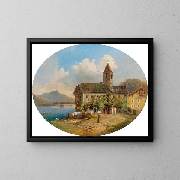 Vue de Saint Wolfgang - Edmund Mahlknecht — ingelijst kunstwerk aan de muur