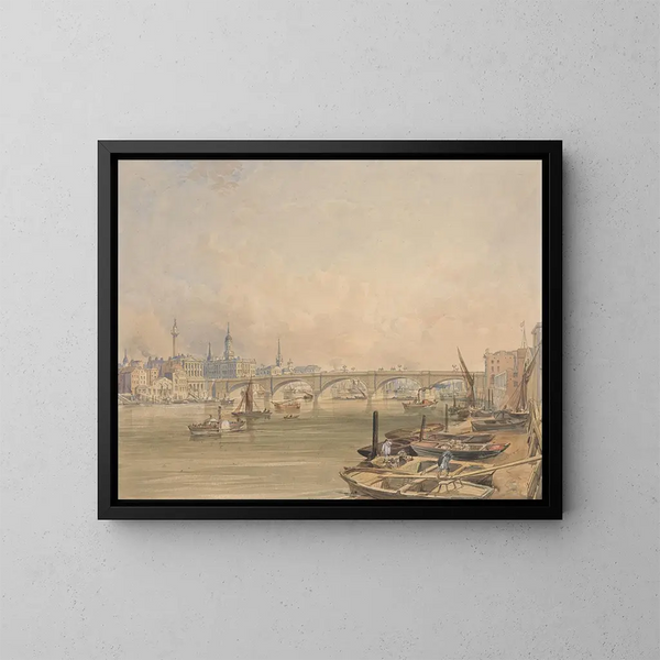 Een uitzicht op de Londense brug - Edmund Walker — ingelijst kunstwerk aan de muur