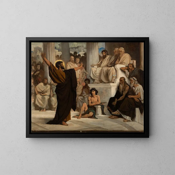 Sint Paulus de Areopagiet - Édouard Bernard Debat-Ponsan — ingelijst kunstwerk aan de muur