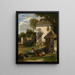 Soldiers camping in a noble's courtyard, motif of the Thirty Years' War - Eduard Majsch — framed artwork on a wall