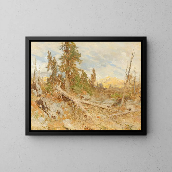 Vallende bomen - Eduard Peithner von Lichtenfels — ingelijst kunstwerk aan de muur