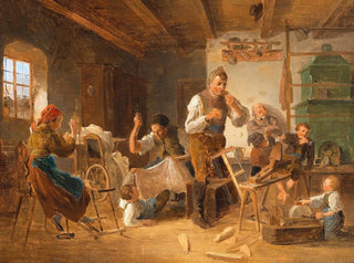 Leven van een levendig gezin - Eduard Ritter — weergave van het kunstwerk