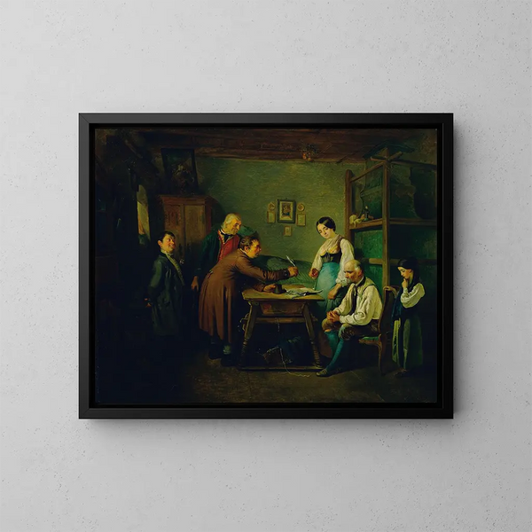 Het contract - Eduard Swoboda — ingelijst kunstwerk aan de muur