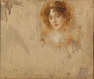 Eduard Veith - Dame mit Hut in gelbem Kleid.webp
