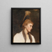 Vrouw op profiel met een gouden pet - Eduard Veith — ingelijst kunstwerk aan de muur