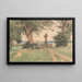 Landschapschilderij met standbeeld van Sint-Nepomuk - Eduard Zetsche — ingelijst kunstwerk aan de muur
