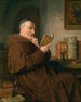 van een monnik die leest met een glas wijn - Eduard von Grützner — weergave van het kunstwerk