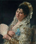 Portret van een Spaanse dame met een waaier - Eduardo León Garrido — weergave van het kunstwerk