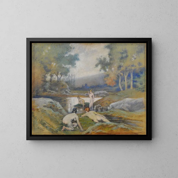 Vrouwen die baden - Eduardo Sivori — ingelijst kunstwerk aan de muur
