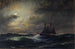 Cutter op zee - Eduardo de Martino — weergave van het kunstwerk