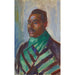 Reproductie van het schilderij Afrikaanse schilderij met groene sjaal - Edvard Munch