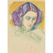 Hoofd van een vrouw - Edvard Munch — weergave van het kunstwerk